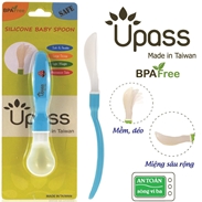 Thìa ăn dặm silicon siêu mềm Upass (xanh)(4m+)