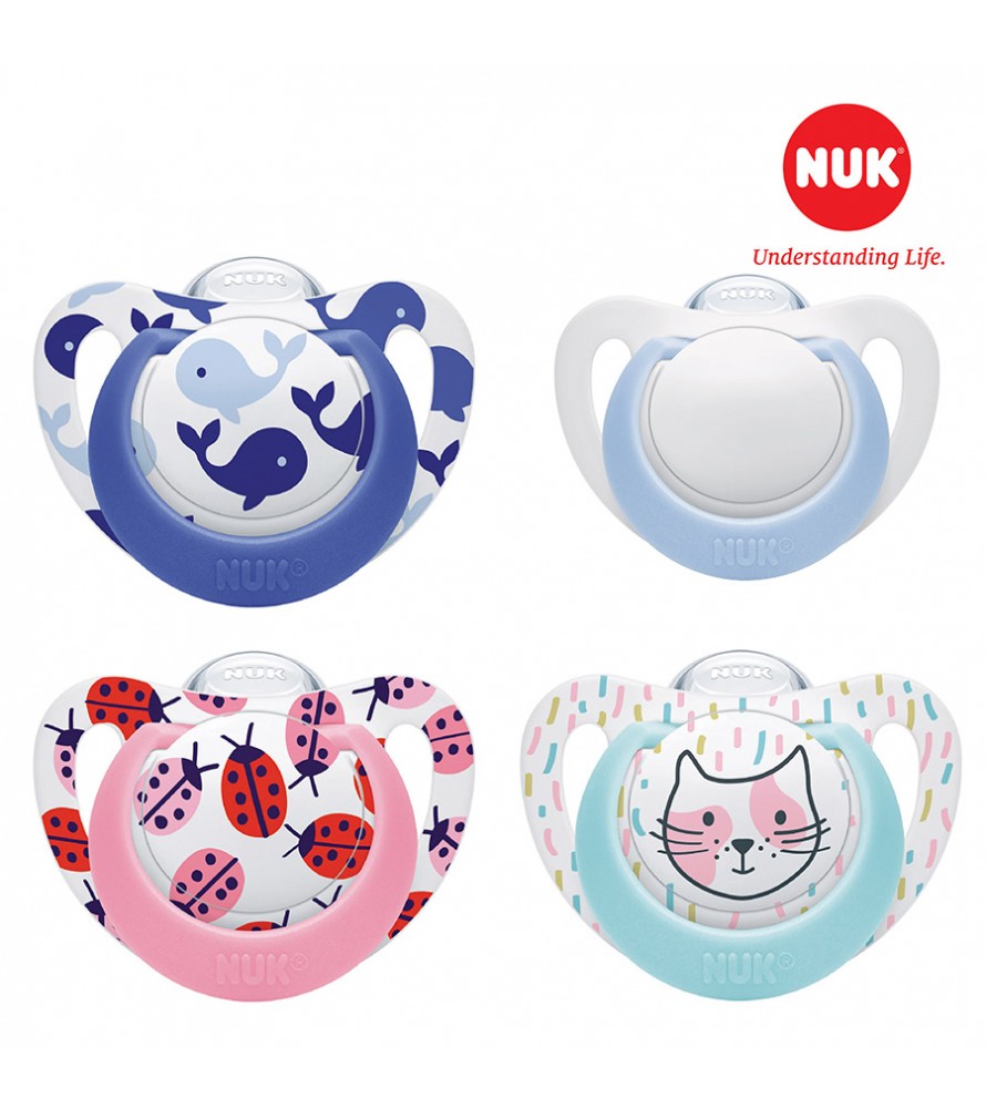 Bộ 2 ti giả NUK Silicone Genius 6-18m