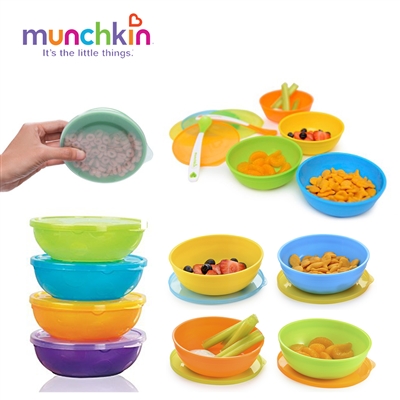 Bộ 4 bát có nắp kèm 2 thìa Munchkin MK43867