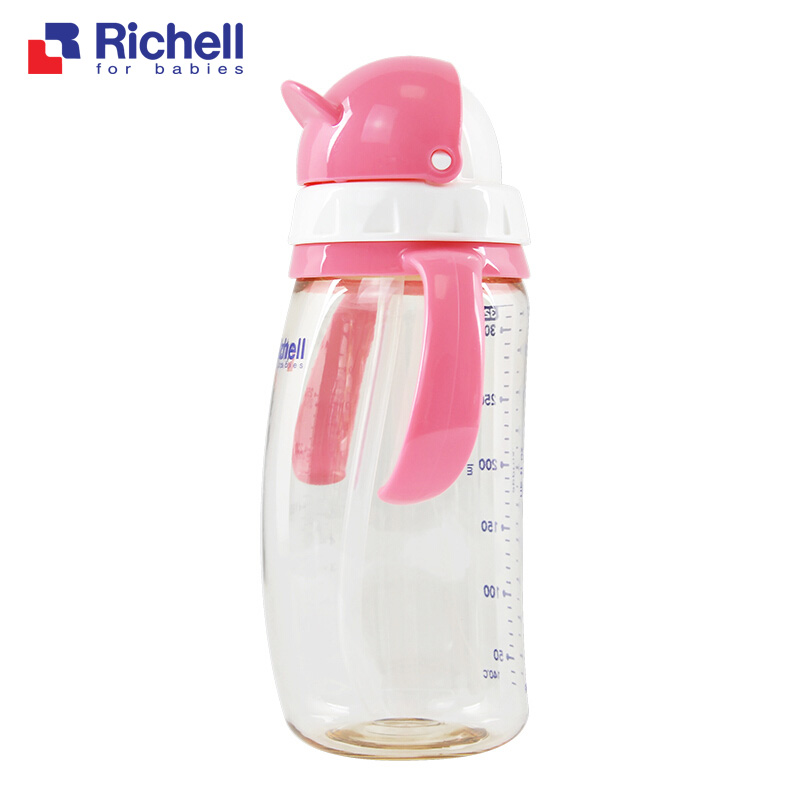 Bình ống hút PPSU Richell 320ml (hồng) RC99130