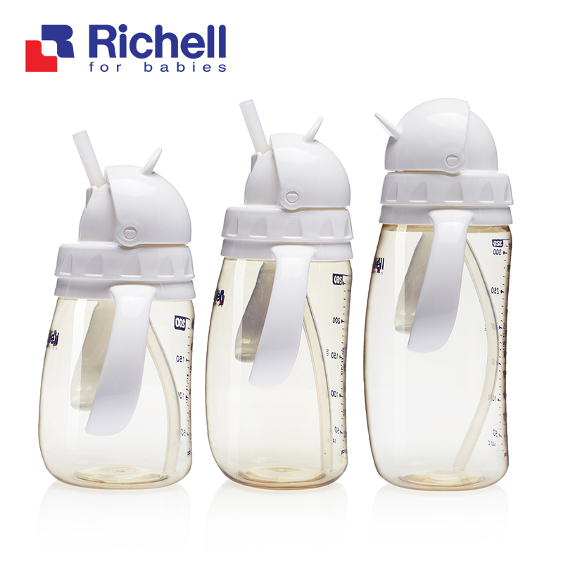 Bình ống hút PPSU Richell 320ml (trắng) RC99129