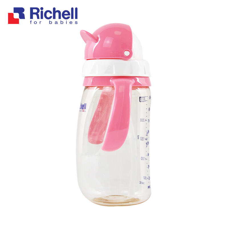 Bình ống hút PPSU Richell 260ml(hồng) RC99127