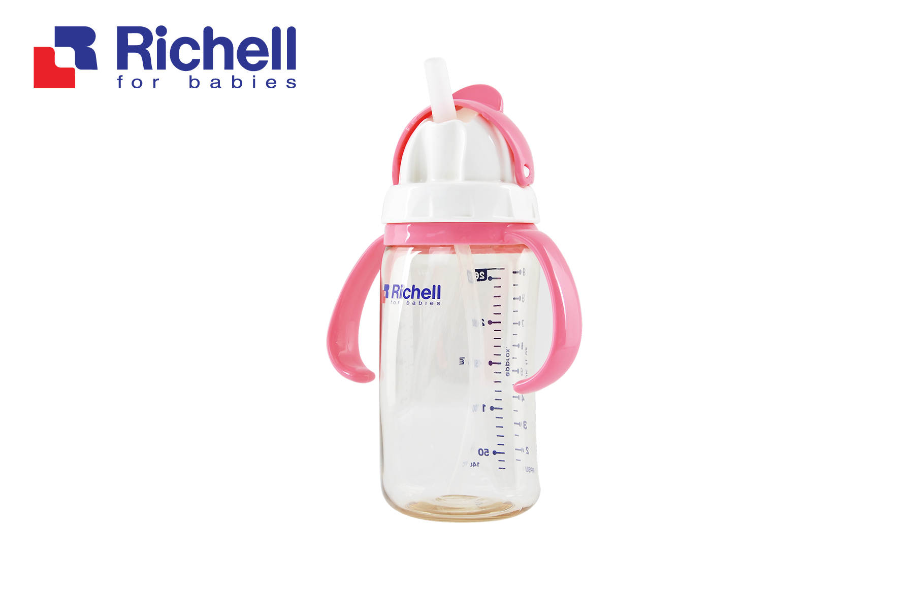 Bình ống hút PPSU Richell 260ml(hồng) RC99127