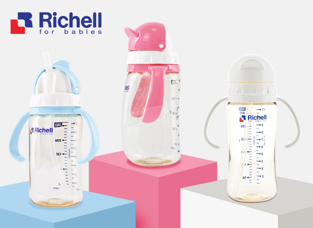 Bình ống hút PPSU Richell 260ml(trắng) RC99126