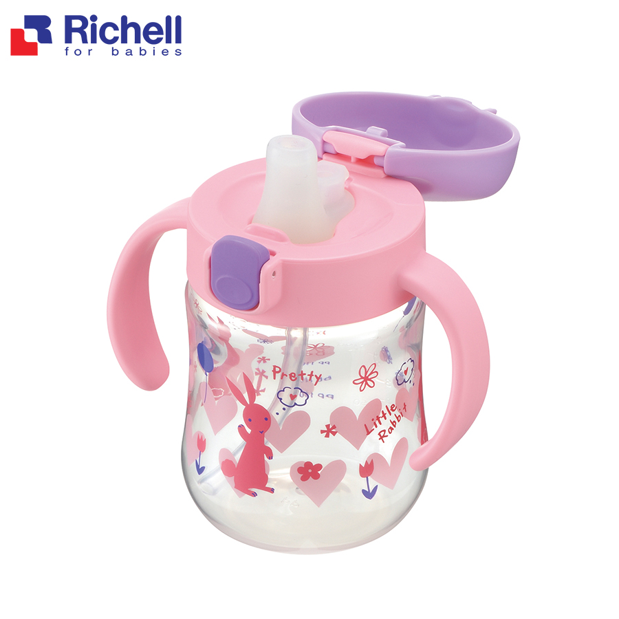 Cốc tập uống 2in1 T.L.I Richell (hồng) RC21401