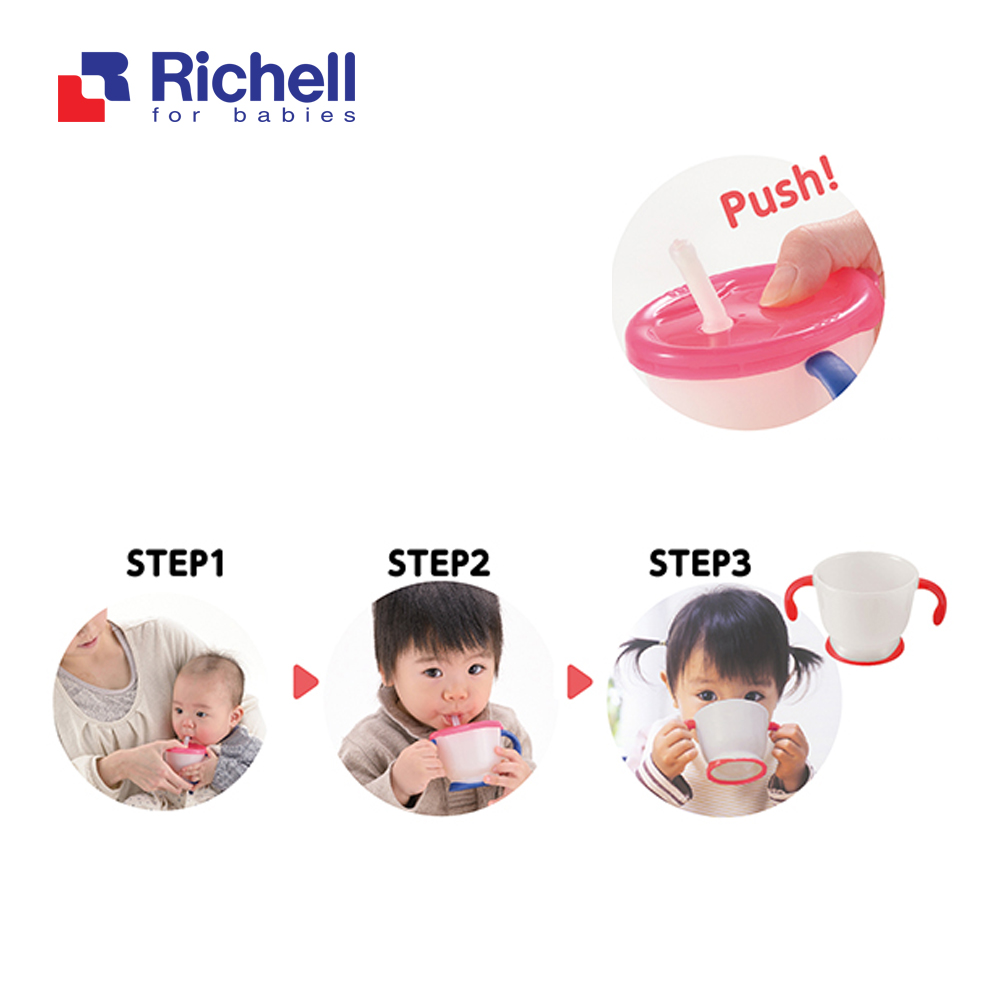 Cốc tập uống 3 giai đoạn Richell (xanh) RC41011
