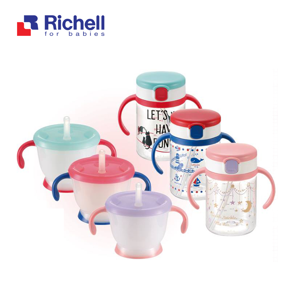 Bộ 2 cốc tập uống Richell (hồng) RC41042