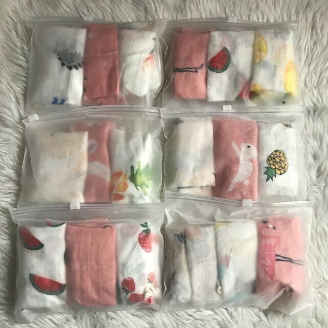 Sét 3 khăn sữa Muslin tree
