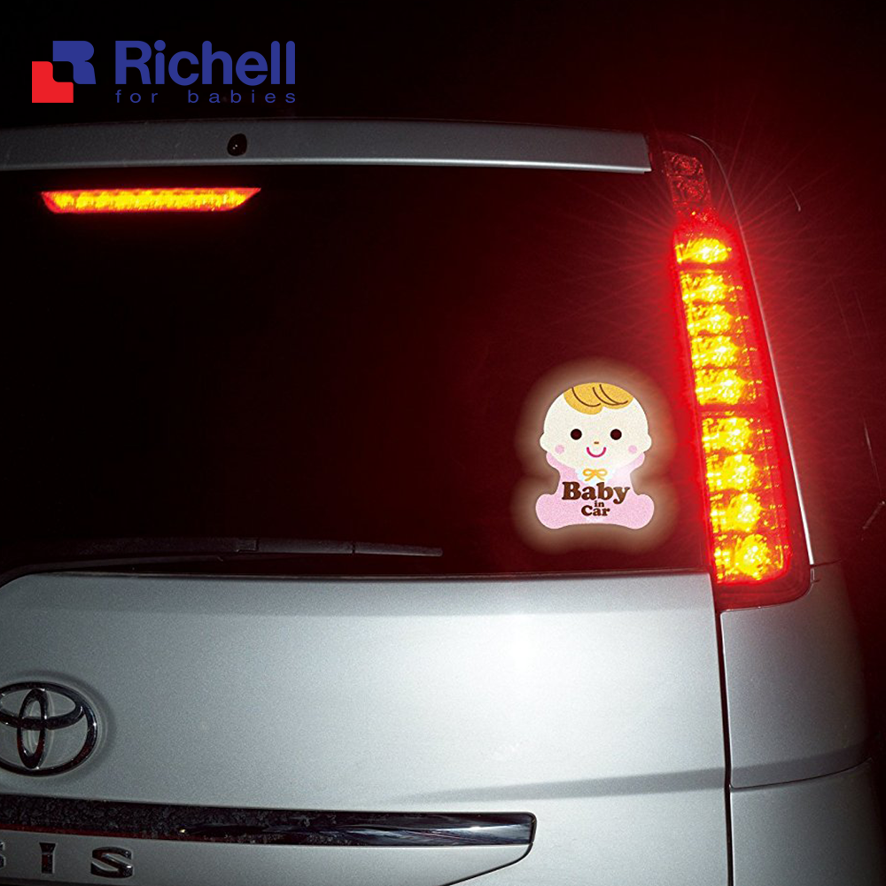 Cảnh báo: "Baby in Car" Richell (hồng) RC93750