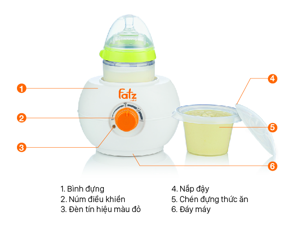 Máy hâm sữa Fatzbaby cổ siêu rộng FB3027SL