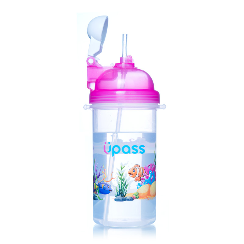 Bình nước nắp bật ống hút mềm Upass(500ml-12m+)