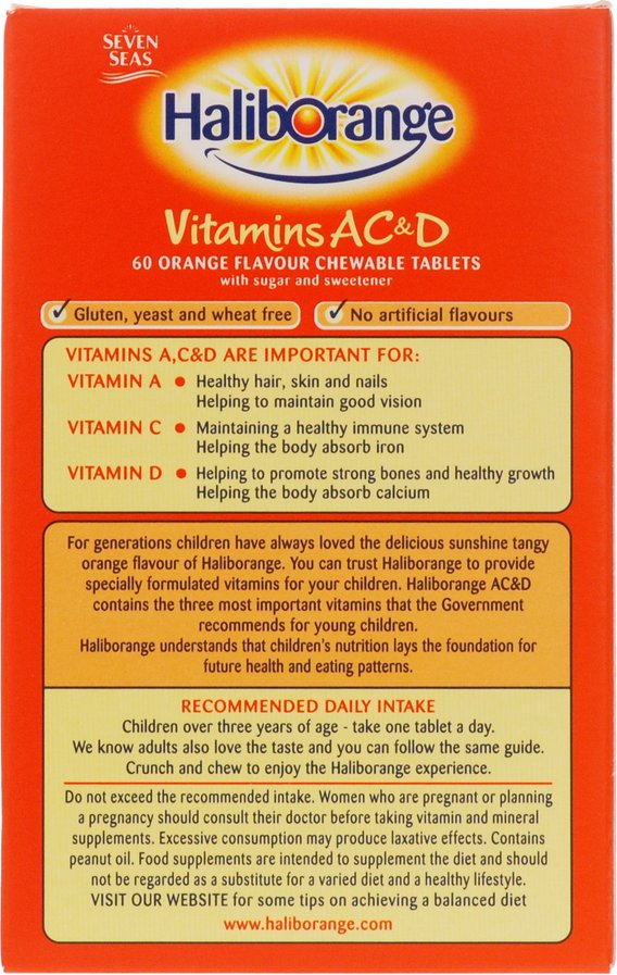 Vitamin Haliborange AC & D dạng viên nén nhai - 60 viên