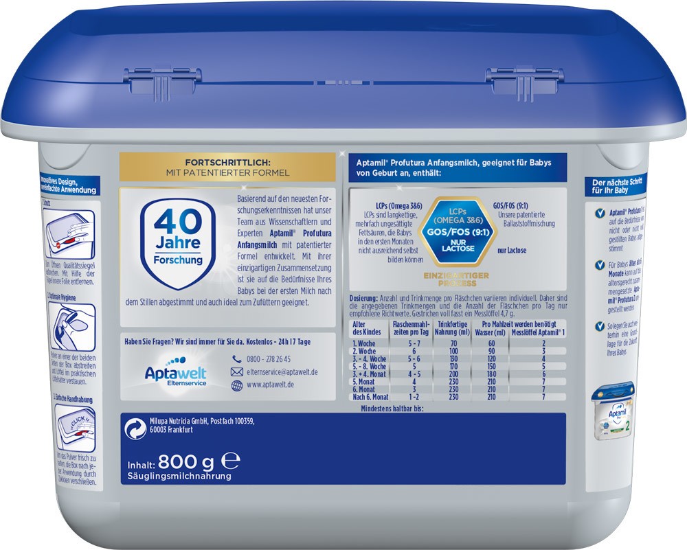 Sữa Aptamil Profutura 1 (Đức) (800g) (0-6 tháng)