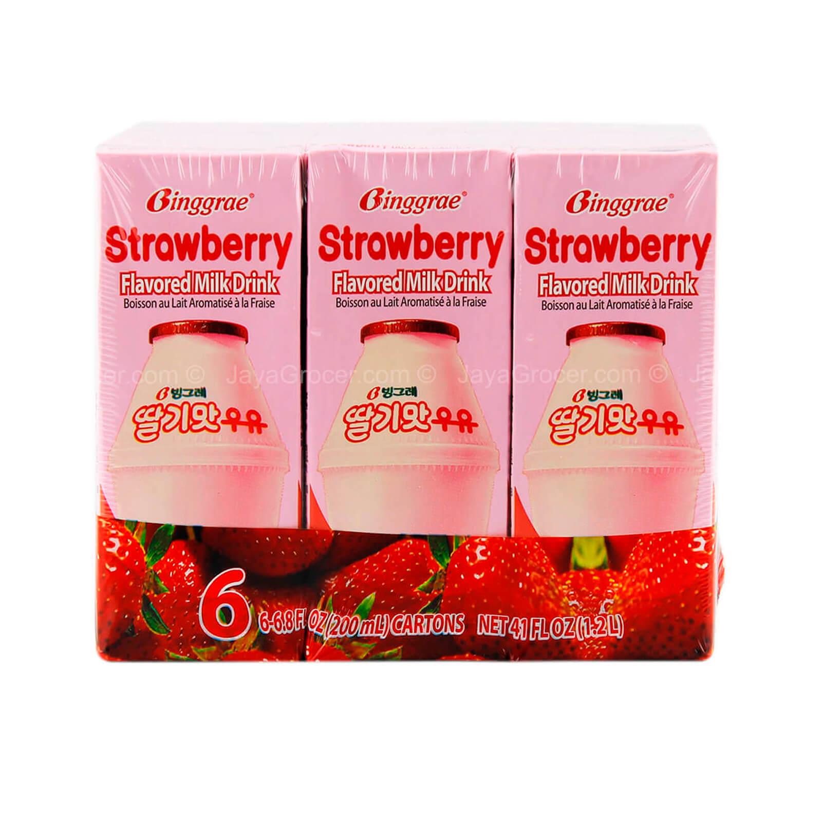 Sữa tươi Binggrae vị dâu 200ml(6 hộp/lốc)