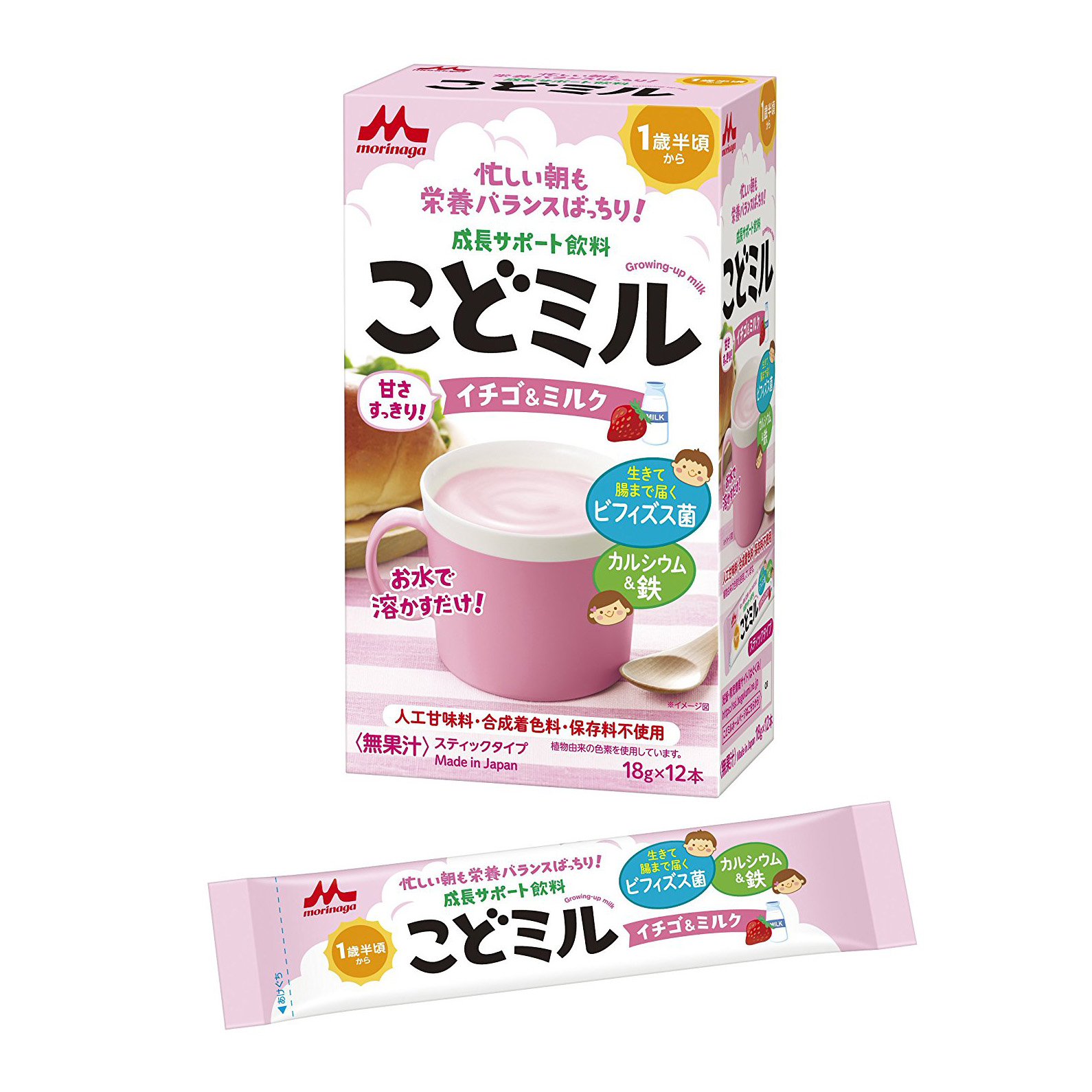 Sữa Morinaga Kodomil dâu (18gx12 gói) (18m+)