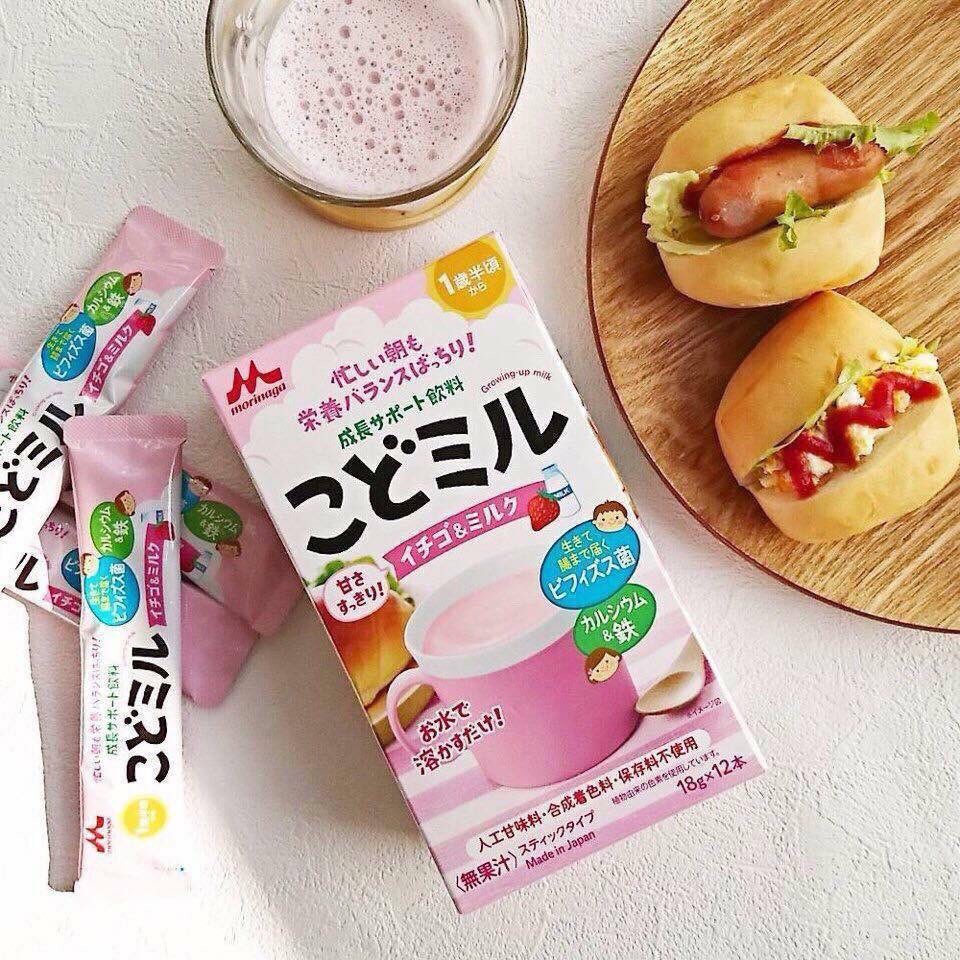 Sữa Morinaga Kodomil dâu (18gx12 gói) (18m+)