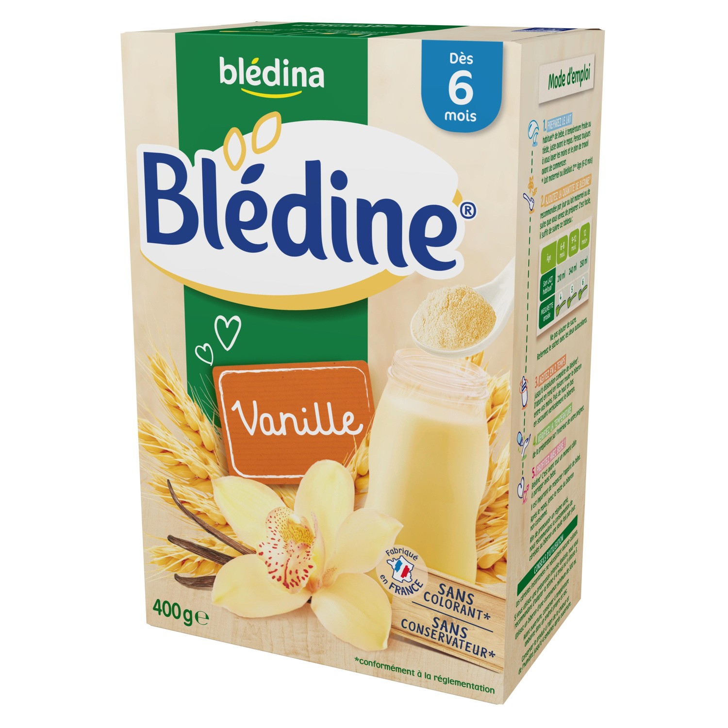 Bột pha sữa Bledina vị vani (6m+)(400g)