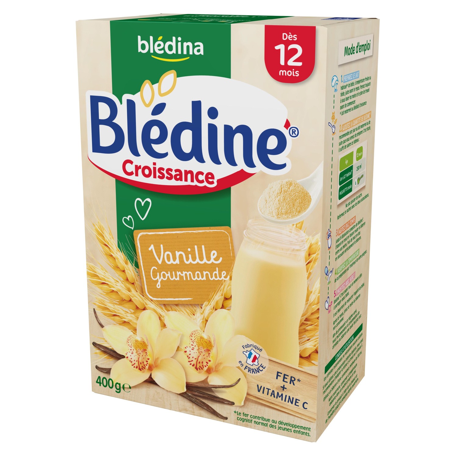 Bột pha sữa Bledina vị vani (12m+)(400g)