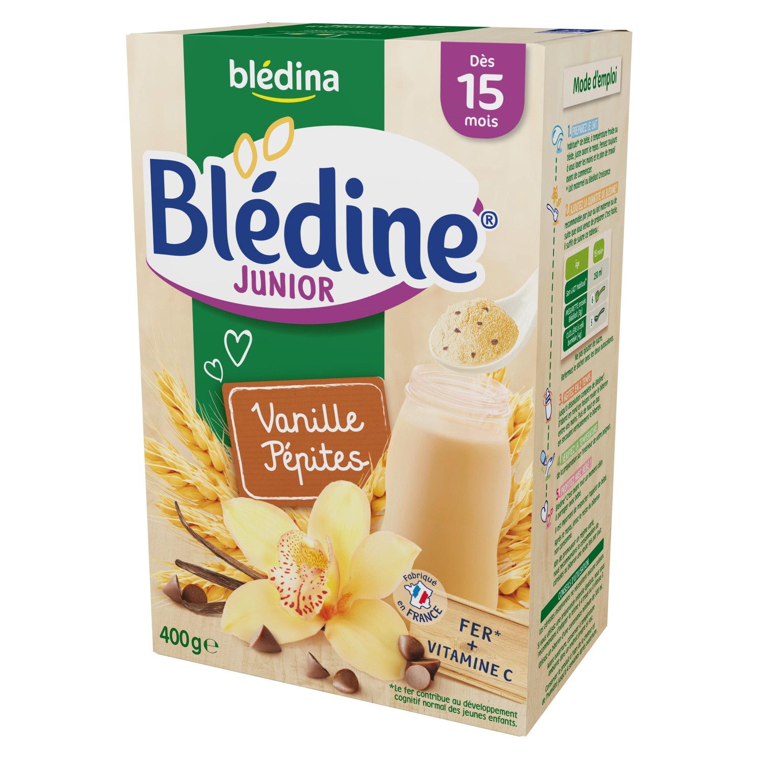 Bột lắc sữa Bledina vị Vani (400g) (15m+)