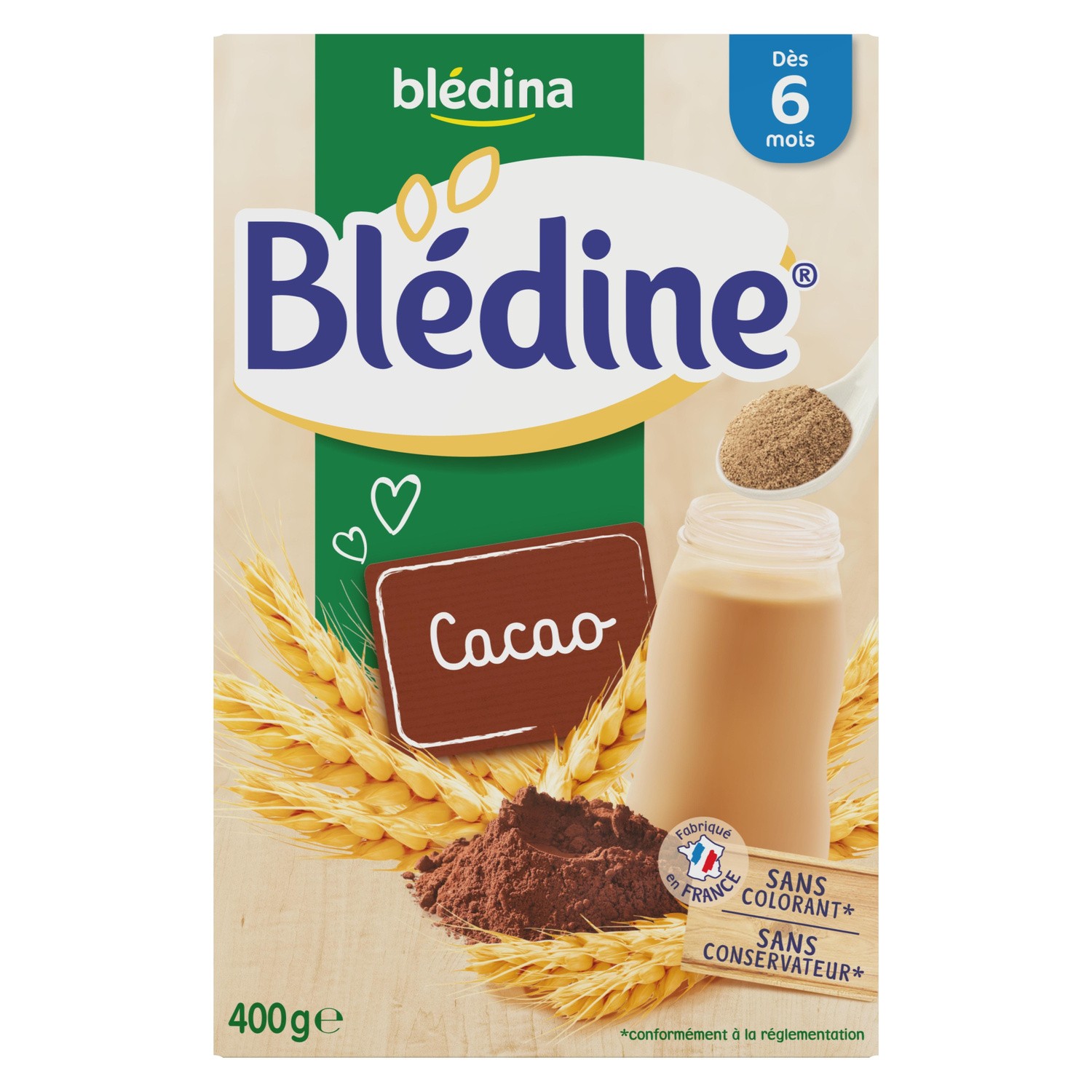 Bột Ngũ cốc Blédina vị cacao (400g) (6m)