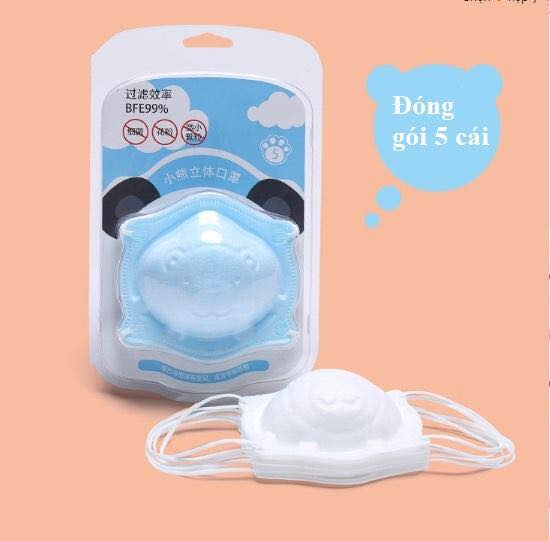 Khẩu trang gấu sơ sinh XTG lọc khuẩn 99% (5pcs)