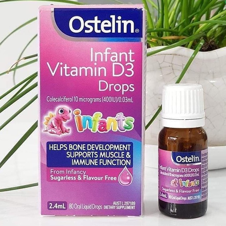 Ostelin Infant Vitamin D3 Drops 2.4ml dạng giọt (0-12 tuổi)