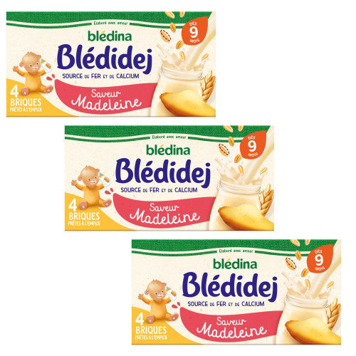 Sữa ngũ cốc Bledina 9m+ (Madeleine)(250mlx4) 