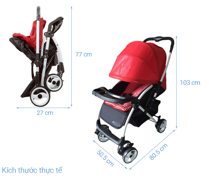 Xe đẩy Gluck C58 (0-6y) (Màu Đỏ)