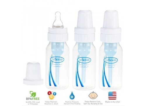 Combo 3 bình sữa Dr Brown's nhựa cổ thường (120ml)