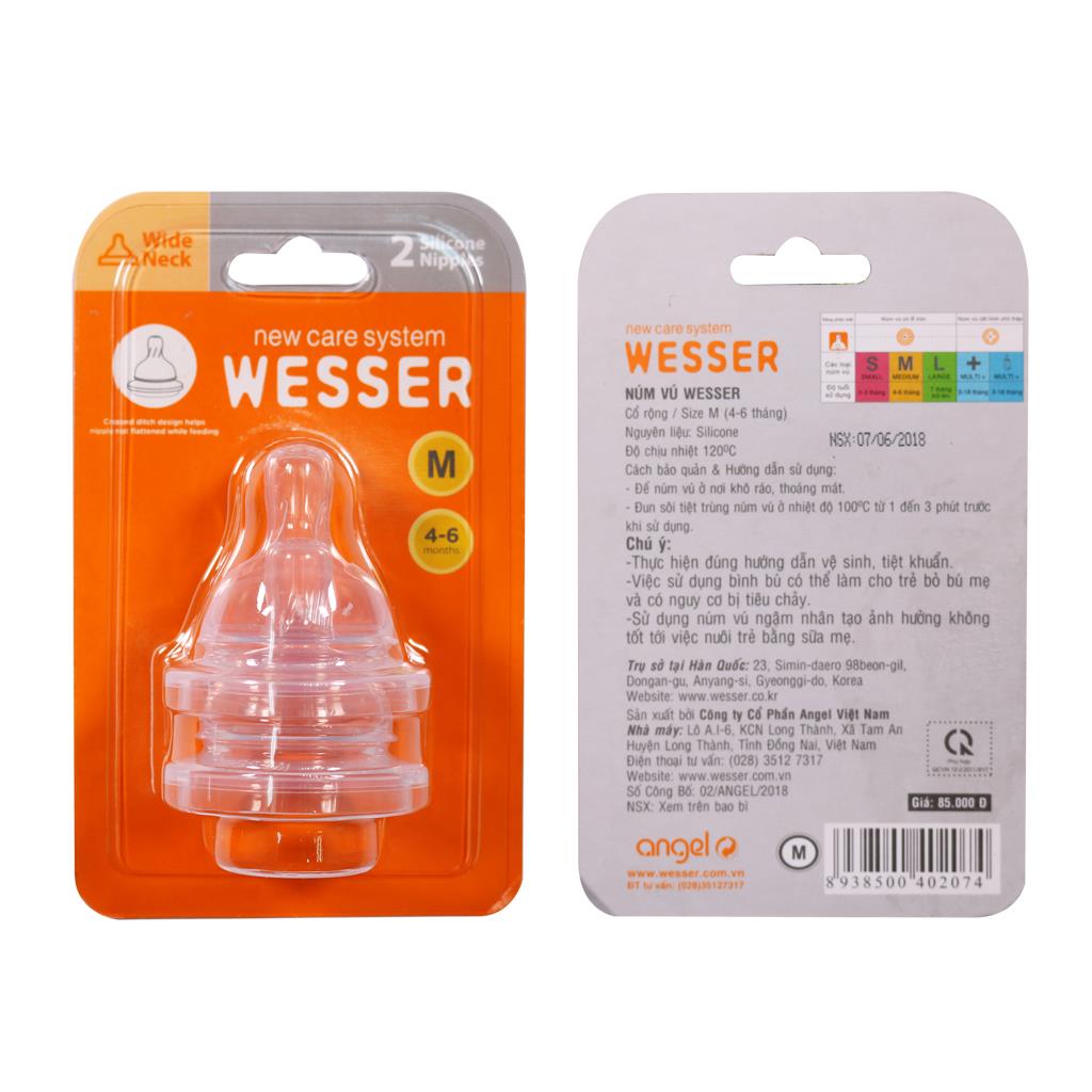 Núm ty Wesser cổ rộng size M (4m-6m)