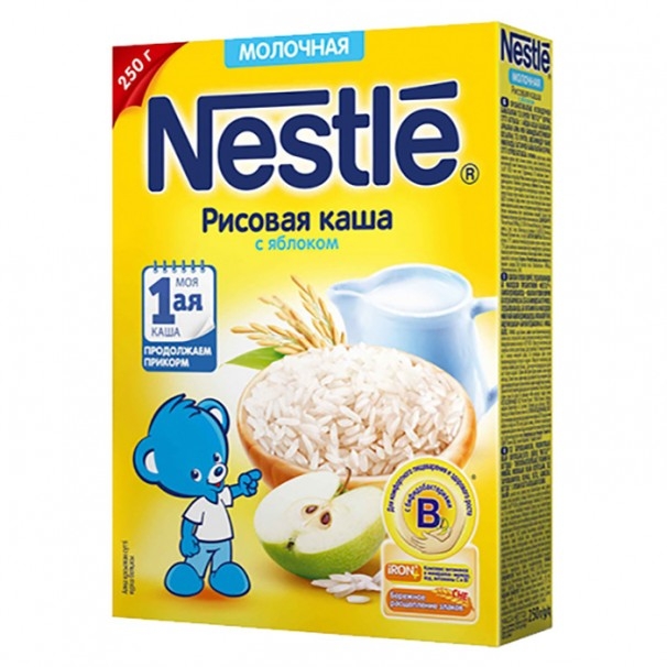 Bột ăn dặm Nestle Nga (Gạo, táo, sữa) (250g)
