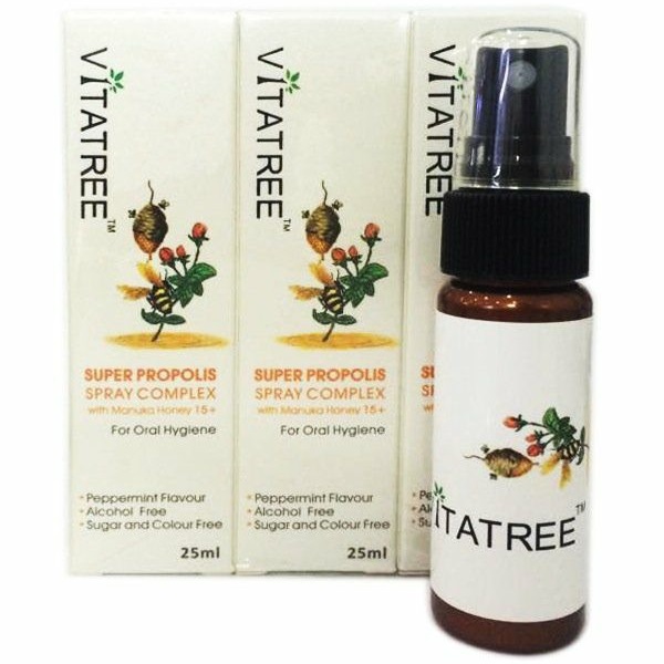 Chai Xịt Giảm Đau Họng Keo Ong Vitatree 25ml