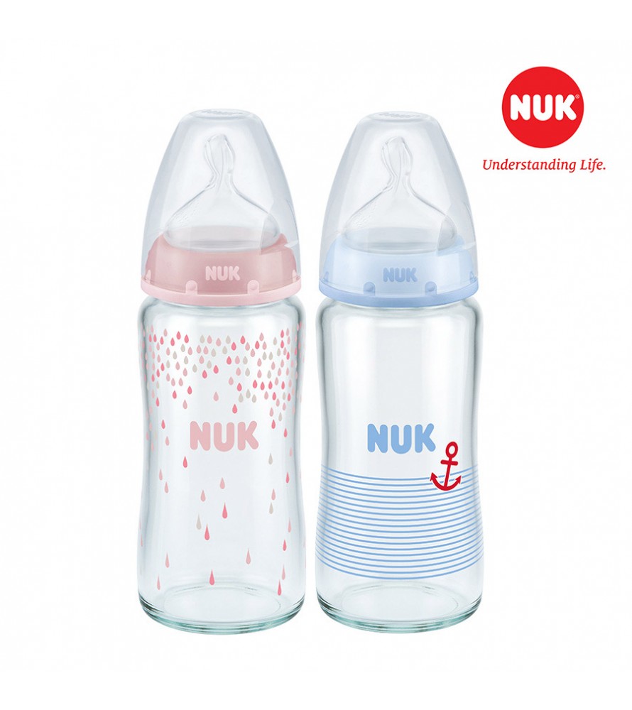 Bình sữa NUK thủy tinh 240ml ( Silicone)