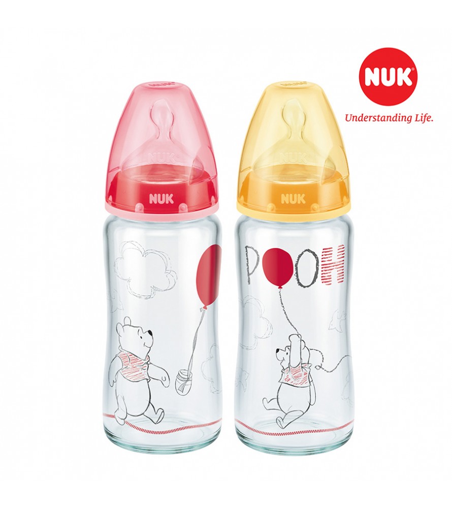 Bình sữa NUK thủy tinh Disney 240ml (Silicone)