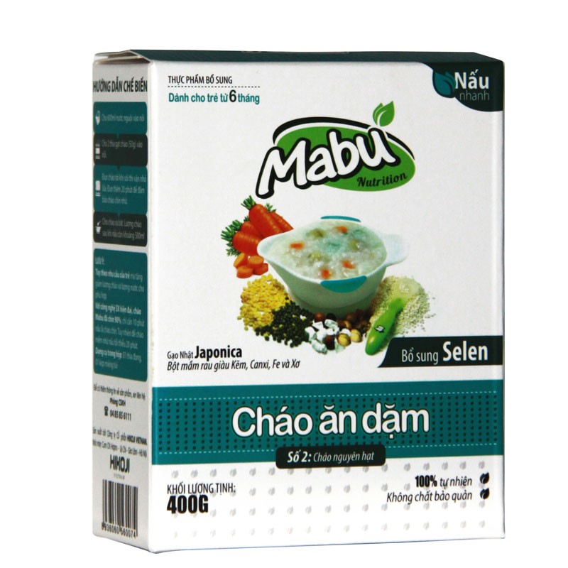 Cháo ăn dặm Mabu nguyên hạt (400g) (6m+)