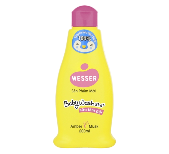 Sữa tắm gội Wesser 2in1 hồng (200ml)