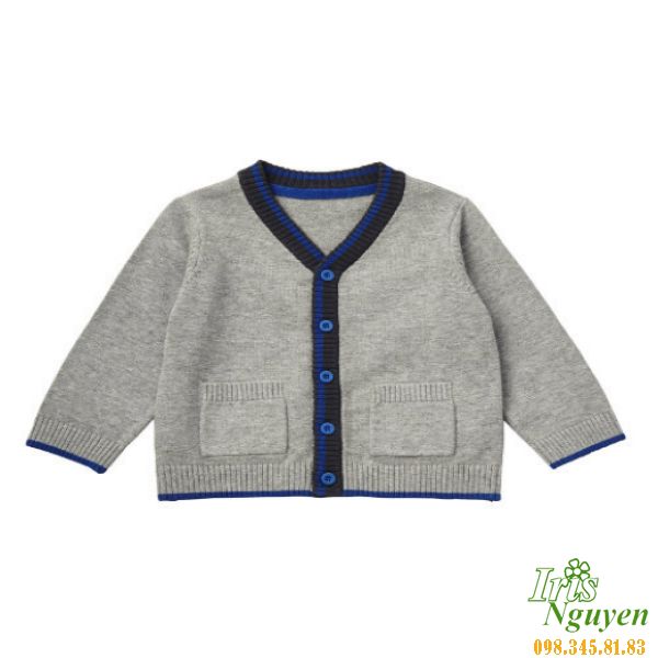 Áo len ghi cài giữa Mother care