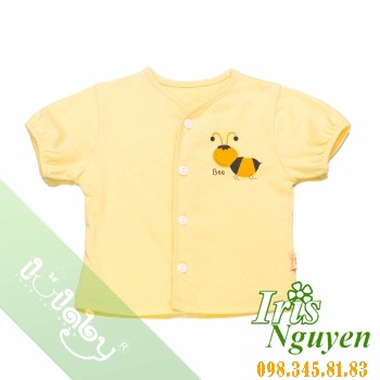 Áo cài giữa tay ngắn vàng Lullaby