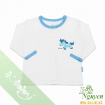Áo Lullaby cài giữa TD trắng 12M