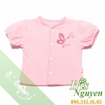 Áo cài giữa lullaby tay ngắn màu từ 6 đến 12 tháng