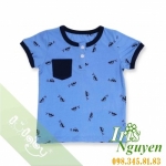 Áo bổ nẹp bé trai xanh Lullaby