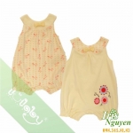 Set liền quần cộc bé gái Lullaby vàng